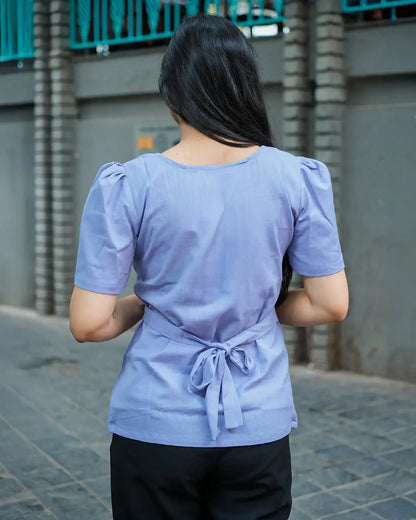 Daily Muse Shirt | Lavender – Cotton Puff Sleeve Shirt