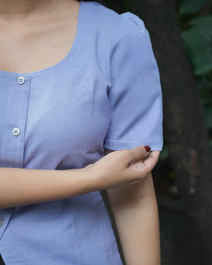 Daily Muse Shirt | Lavender – Cotton Puff Sleeve Shirt