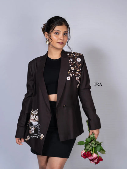Bird and Bloom Blazer – A Beautiful Fusion of Nature and Elegance - Blazer