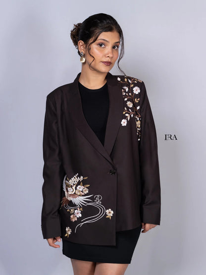 Bird and Bloom Blazer – A Beautiful Fusion of Nature and Elegance - Blazer