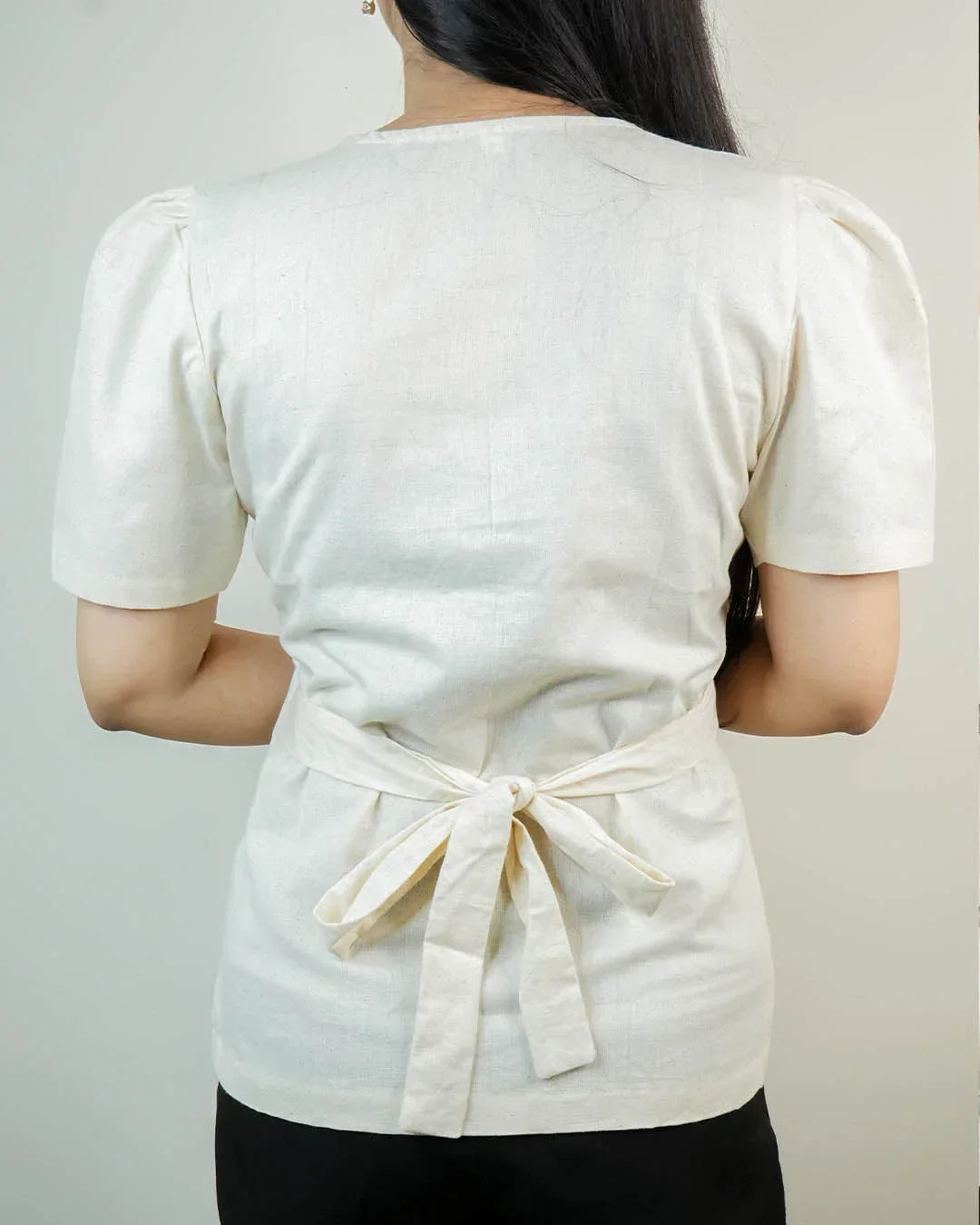 Daily Muse Shirt | Off White – Premium Cotton Puff Sleeve Shirt - shirts