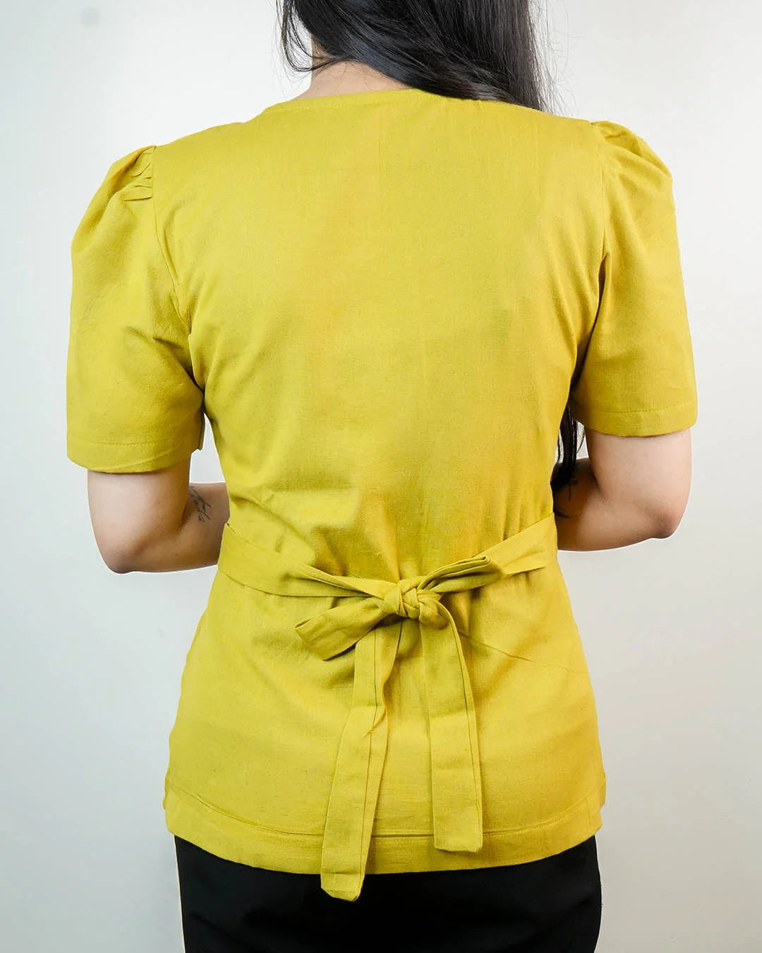 Daily Muse Shirt | Yellow Ochre – Premium Cotton Puff Sleeve Shirt - shirts