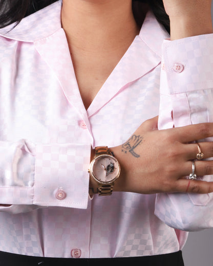 Pink Checkered Premium Shirt - shirts