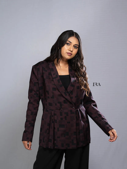 Purple Peplum Blazer - A Chic Fusion of Elegance and Modern Design - Blazer
