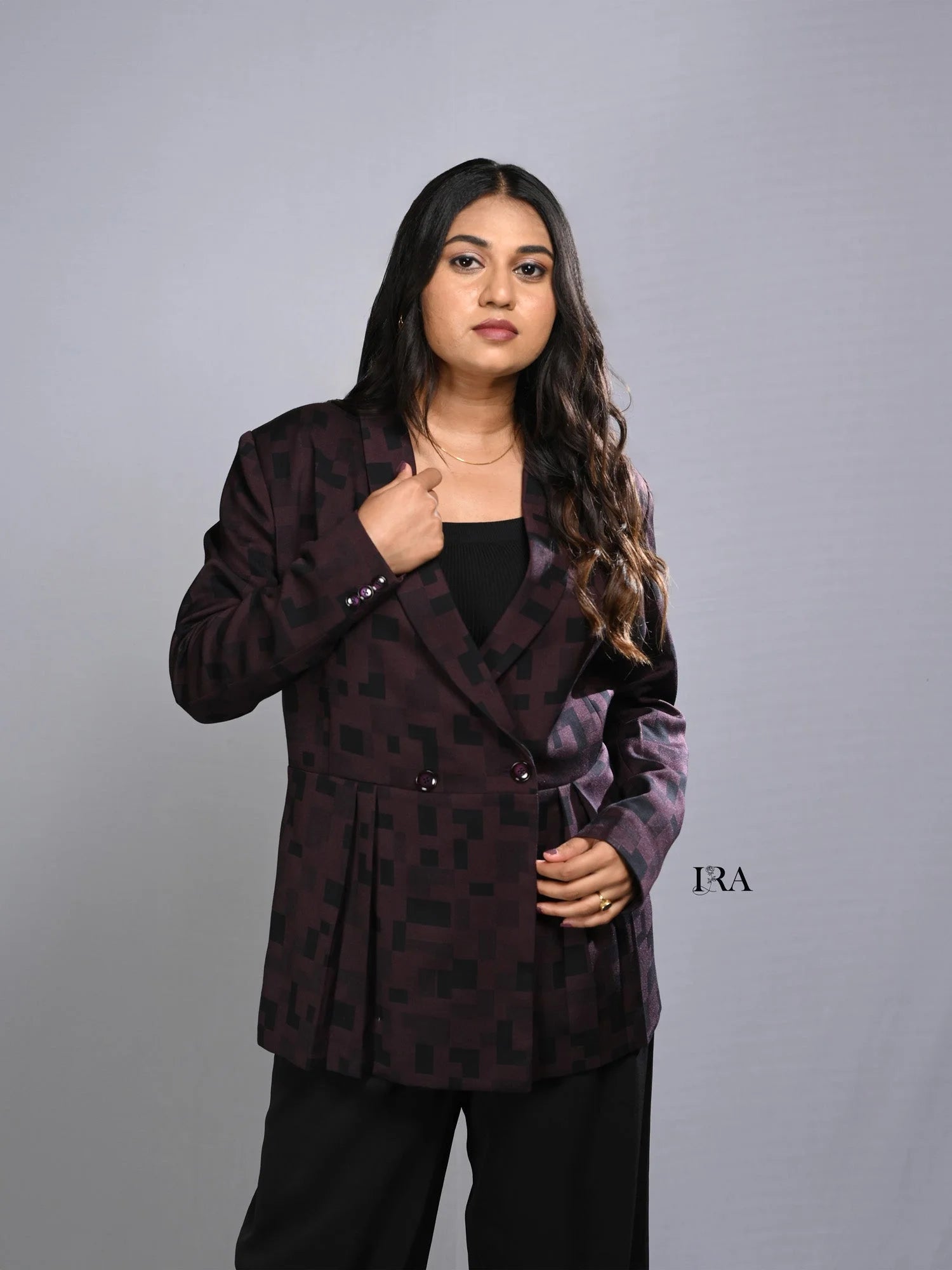 Purple Peplum Blazer - A Chic Fusion of Elegance and Modern Design - Blazer