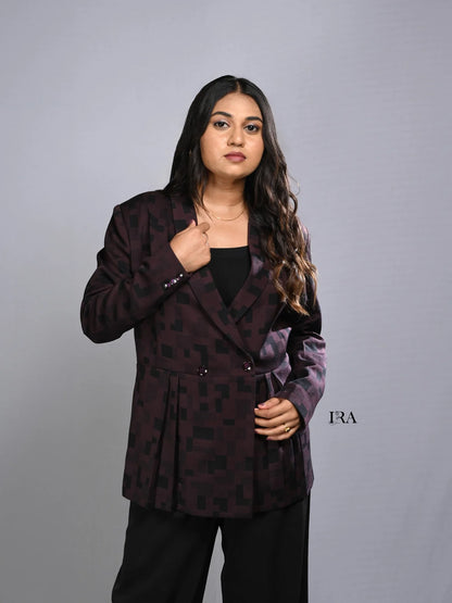 Purple Peplum Blazer - A Chic Fusion of Elegance and Modern Design - Blazer