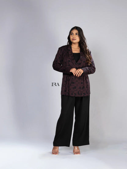 Purple Peplum Blazer - A Chic Fusion of Elegance and Modern Design - Blazer