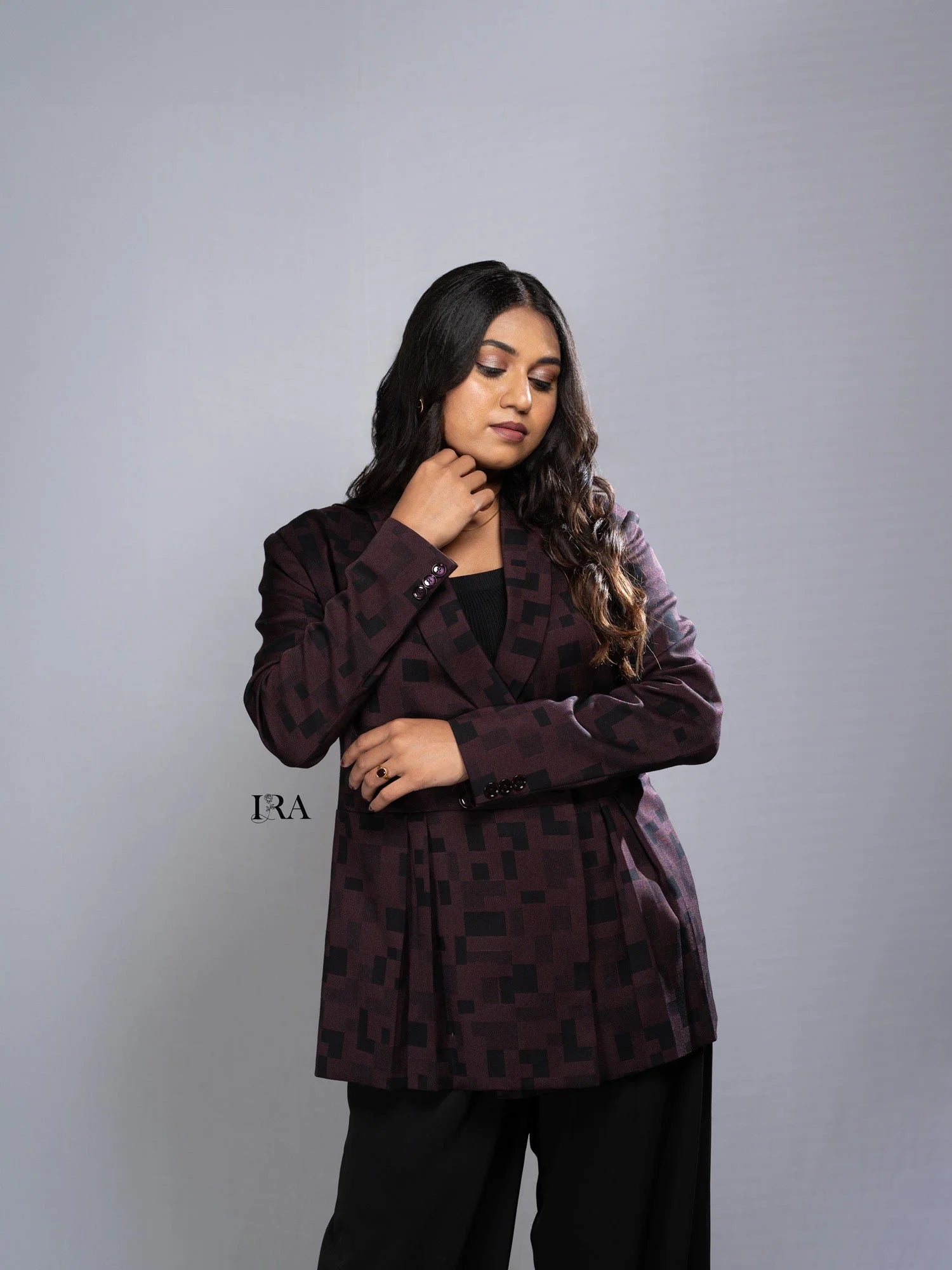 Purple Peplum Blazer - A Chic Fusion of Elegance and Modern Design - Blazer