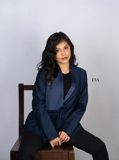 Royal Blue Blazer with Tassels – Bold Elegance and Unmatched Style - Blazer