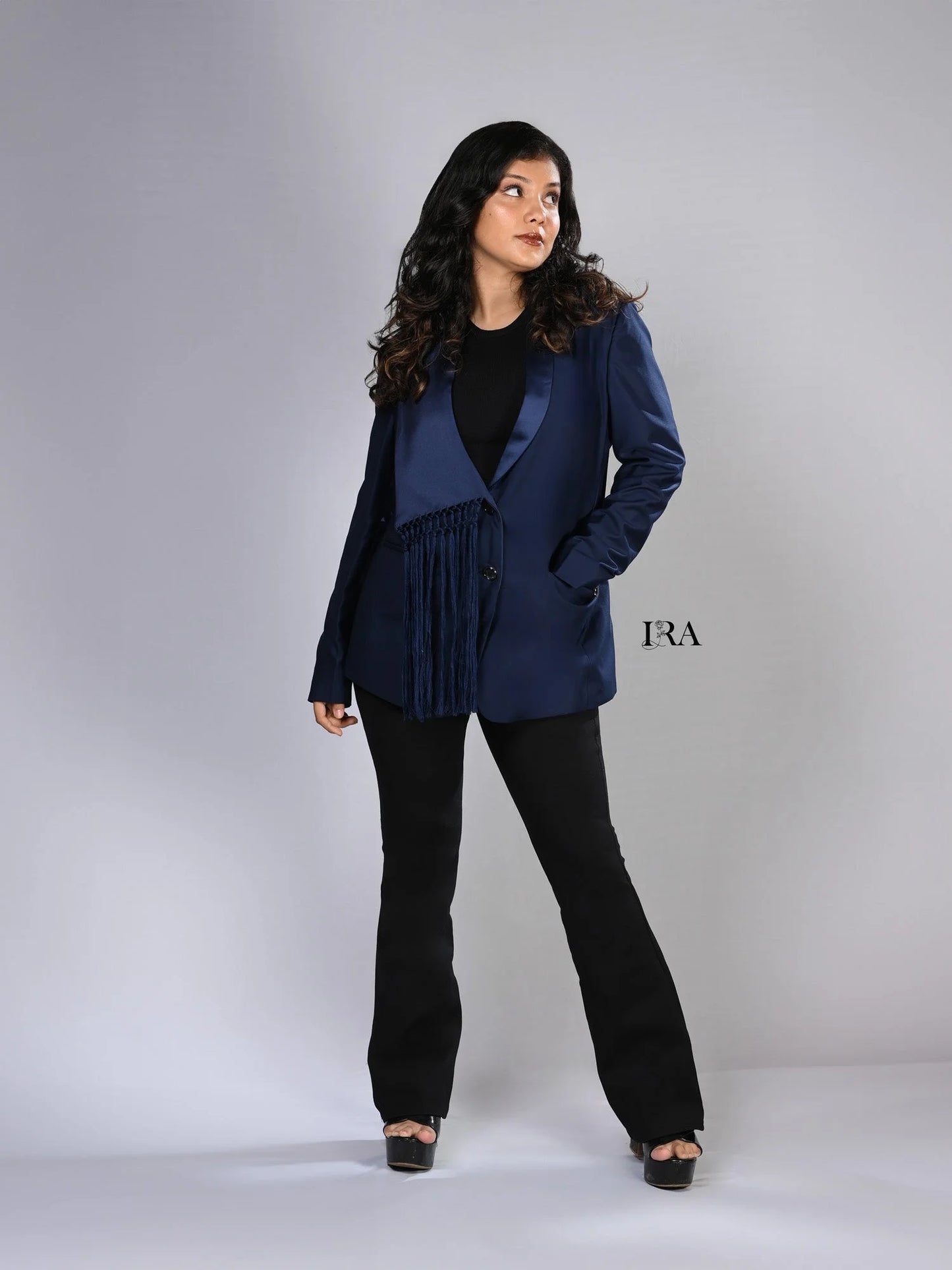 Royal Blue Blazer with Tassels – Bold Elegance and Unmatched Style - Blazer